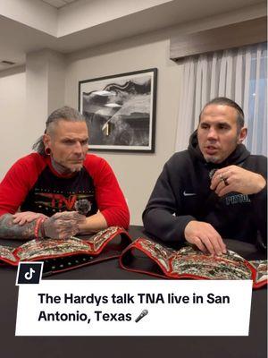 “DELETE” your plans next week and instead catch The Hardys @TNA Wrestling in San Antonio! 👀  Matt and Jeff Hardy joined MySA for a sit down before they come back to the Alamo City! 🎤 #texas #sanantonio #tnawrestling #tnaimpact #thehardyboyz