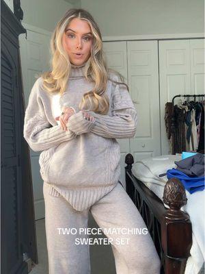 this is calling all my cozy lovers this set is perfection for winter fashion especially ski trip travel outfit 🤩 comes in a couple colors this is size small!!! ✨ #turtleneckoutfit #turtlenecksweater #turtleneckstyleideas #matchingset #matchingsetsforwomen #matchingtwopiecesets #knitmatchingset #twopieceset #twopieceoutfit #sweatermatchingsets #knitset #knitsweater #loungewear #sweaterset #lovelanguage #tiktokshopjumpstartsale #seasonalgems 