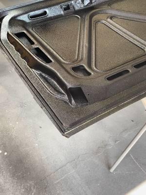 Customer wanted to put Bed liner on bottom of box Chevy trunk lid…. #paintwork #paintlife #bedliner #boxchevy #automotivework #automotive 