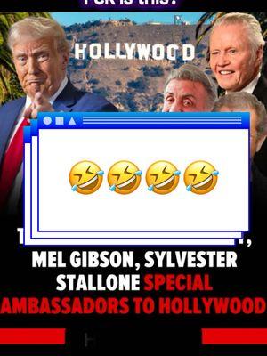 Ambassadors for what exactly? Of everyone in Hollywood he could only come up with these 3 losers? #tnz #trump #hollywoodambassadors #melgibson #jonvoight #sylvesterstallone 