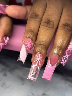 Pink winter freestyle 💕❄️ #fyp #nailtech #757nailtech #vanailtech #winternails 