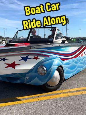 I couldn’t turn down a ride in a Boat Car around the infield at Daytona International Speedway during Turkey Rod Run #sickcarsandtrucks #boat #boating #boatcar #customcars 