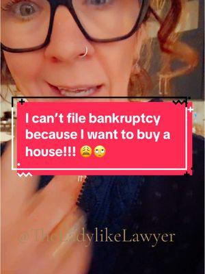 Replying to @thissporadiclife If you can qualify for a house right now, then you should buy one right now and then you should file for bankruptcy to deal with unmanageable debt. But I suspect that if you have unmanageable debt, you won’t qualify to purchase a home right now.  And you won’t ever get ahead if you don’t take care of the debt. I’m a bankruptcy lawyer and I help people navigate debt relief with dignity.  #debtreliefwithdignity #magicofbankruptcy #financialliteracy #bankruptcytok #bankruptcylawyer #noshame #nojudgment #askme #bankruptcyattorney #buyahouse #finance #realestate #dti #debttoincome #ratio 