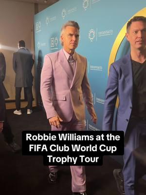 Robbie Williams makes an appearance at the FIFA Club World Cup Trophy Tour #robbiewilliams #FIFA #clubworldcup #Soccer #football 