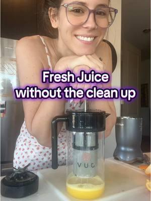 Simply blend your fruits and veggies, and pour into the mesh center, press and voila! Fresh juice! So much simpler than having to hand clean my juicer.  #freshjuice #juicer #healthandwellness #juicemaker #kitchengadgets #healthy  #juicecleanse 