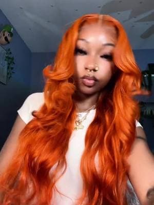 The result is Beautiful orange wave hair 🧡 lace frontal wig  #explore #wigs #gluelesswigs #wigtutorial #wiginstall #curls #cljhair #hairstyle #colorwig #humanhairwig #wigforsale #quickweave 