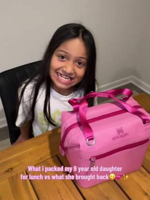 What i packed my 9 year old daughter for lunch vs what she brought back 😋💕✨ #packedlunch #daughter #fypシ゚viral #viral #viralvideo 