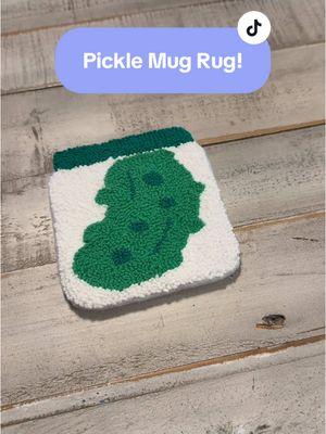 Back a mug rug with me! Our very first mug rug drop will be Friday 1/17 at 6pm CST! I am so excited for it!  #mugrug #punchneedle #pickle #punchneedlecoaster #picklecoaster 