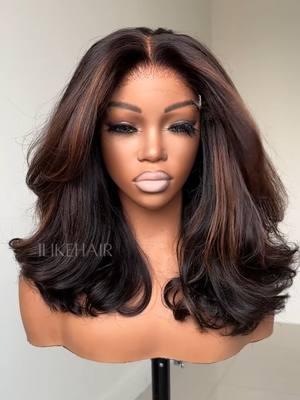 Layered cuts + slight highlights = the ultimate wig combo! Search for wig number "1152" in my bio to find it⬆️ #fyp #foryoupage #ilikehairwig #colorwig #brownwig #layeredhaircut #wavywig #laceclosure #gluelesswig #blackgirlmagic