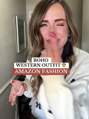 Boho western outfit (mostly Amazon) 🙌🏻Cannot believe the vest (literally feels designer). #amazonfashion #amazonfashionfinds #bohowesternstyle #bohowestern #veststyle #fashionover30 #founditonamazon  #founditonamazonfashion  #amazonoutfit #looksforless wide legged jeans, western style inspo, how to style, button up style, western boots, affordable outfit, affordable style, boho western outfit