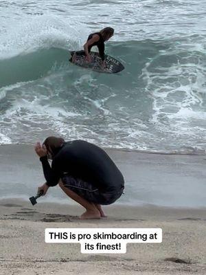 Pro skimboarding at it’s finest! @Blair Conklin @lucasfinkrj #pro #skimboarding #skimboard #beach #waves 