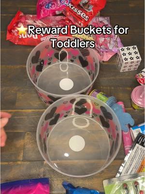 Making reward buckets for my toddlers to motivate good behavior🎯 When they crush their little achievement for the day, they get to pick a toy or piece of candy! Parenting hack or bribery? You pick🤣 #parentinghacks #postivereinforcement #rewardsystem #creativeparenting #busymomtips 