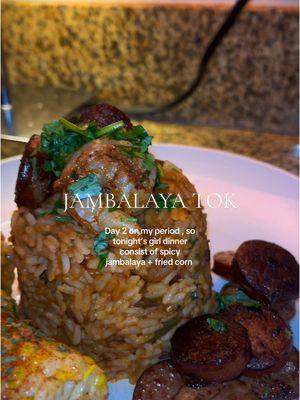 Spicy Jambalaya 🌶️       Lmaooo in too deep bc this is the second month keeping TikTok updated on my cycle 🤣🤣 love yall #jambalaya #jambalayarecipe #DinnerIdeas #dinnerrecipe #girldinner #foodcraving 