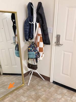 Sturdy Storage Space For Jackets, Hats, And Bags - Perfect For Home, Office, And Bedroom#hangers #clotheshanger #homeorganizationhacks #organizedhomes #fyp#hallway #bagstorage #storage#TikTokShop #