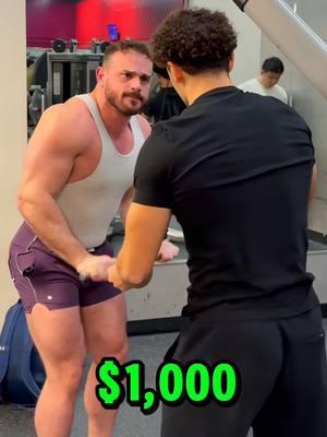 Can a little bodybuilder beat me for $1,000💪🏽⁉️ @IG Christian Mattera  #gym #viral #challenge #trend #fitnesschallenge #mrbeast #winmoney #win #money #triceps #bodybuilder #calisthenics #strong #big #ripped