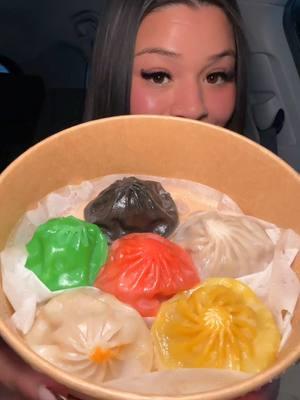 RAINBOW SOUP DUMPLINGS FLIGHT, CHICKEN STIR FRY, PORK DUMPLINGS AND PAN FRIED PORK BUNS ASMR 🥰🥟🌈 #dumplings #asmr #mukbang #dumplingdistrict #dumplingflight #fyp #porkbun 