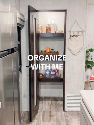 Organize the pantry with me in our new Rv ✨ #rvorganization #rvlife #organizingtiktok #organizewithme #pantryorganization #rvlifestyle #fulltimerv 