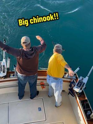 Another fat chinook salmon landed aboard the Playin’ Hooky in Sheboygan, Wisconsin #charterfishing #sheboygan #salmon