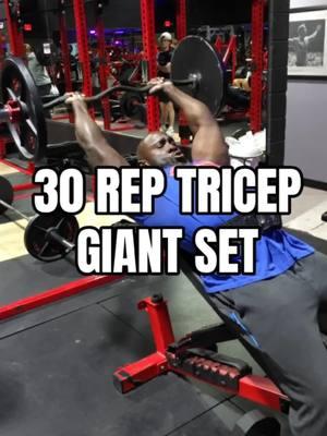 30 REP TRICEP GIANT SET....... 30 REPS 4-5 SETS #MTownMonsta  JOIN MY SUMMER CUT GROUP SUBSCRIBE TO MY IG  TRAIN WITH ME DOWNLOAD MY TRAINING APP MONSTA MUSCLE & STRENGTH  www.MTownMonsta.Com LINK IN BIO . #triceps #tricep #skullcrushers #closegrip #inclinebench #benchpress #overheadtricepextensions #kickouts #armtraining #armday #superman #giantset #summercut #diet #weightloss #transformation #beast #motivation 