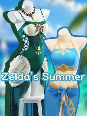 🏝️Zelda's Vacation Look! Wanna #totk Ver. or #botw Ver? Costumes 🆔:  💚: 267679 🩵:123211 Check Miccostumes.com for more #zelda #cosplay  #miccostumes #swimsuit #bikini  #GamerGirl #inspired #hotspring #beachvibes #summerlook #princess #beachwear 