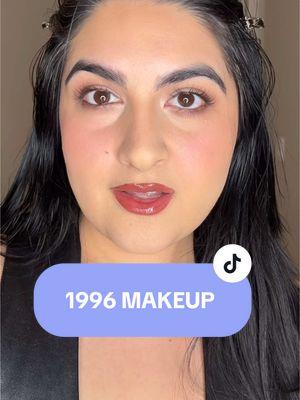 Creating a makeup look from the year I was born- 1996 ✨ #1996 #1996makeup #90smakeup #cosmpolitan #cosmomagazine #makeuptrend #warmmakeup #warmtone #translucentpowder #mattefoundation #brownliner 