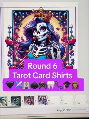 ✨ Round 6 is here! ✨ Unveiling my latest tarot card shirt designs—bold, celestial, and totally magical. Which card speaks to you? 🌙💫  #tarotreading #tarotcards #queenofhearts #flightattendant #CelestialVibes 