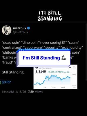 …and there are still haters. #xrp #imstillstanding #xrpstrong #xrparmy #wegonewin 🚀🌒✨