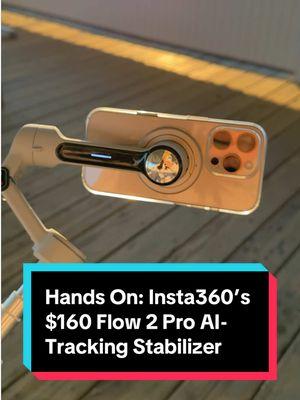 This is the #Insta360 Flow 2 Pro. It’s the company’s newest AI tracking stabilizer. The ##gimbalitself is very compact and has a ##NFCtag to easily pair with an ##iPhoneand avoid using a 3rd party app for camera tracking. ##tech##mobilegimbal##newtech##trackingstabilizer##creatortools##stabilizer##gimbalstabilizer##unboxing##insta360flow2pro