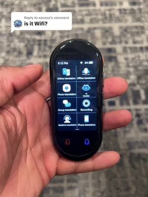 Replying to @xocoxo the device can’t connect to Wi-Fi, but there’s also an off-line translation feature as well. #aitranslator 