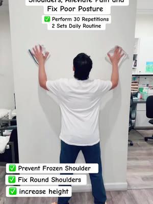 2 Exercises to Alleviate Shoulder pain and prevent Frozen Shoulder #posture  #shouldermobility #shoulders  #physicaltherapy  #everyone  #fyp 