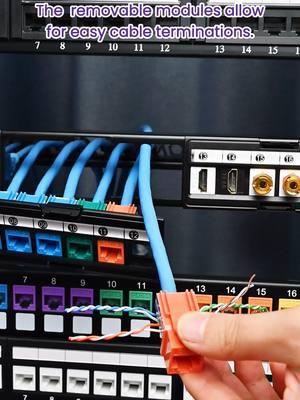 How to use a specially designed patch panel with removable modules?#rj45 #cat6 #patchpanel #cablemanagement #ethernet#howto #homenetwork #officenetwork #keystonejack #DIY