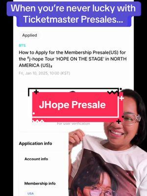 Renewed whole family’s  BTS Army membership for JHope Presale #bts #btsarmy #jhope #hobi #jhopeconcert #hopeonthestage #jhopeworldtour #doctordotarmy #kpop #fyp #trending #greenscreenvideo #jhopepresale #ticketmaster #ticketmasterpresale 