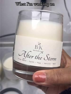 BTS down in the lab working on some things 😊. My favorite candle of all time, After the Storm. I hope to get this one working. I haven’t tested it in years so I don’t expect it to be ready anytime soon. Shooting for Spring. Fingers crossed. #blackkindlecandles #candles #smellgoodhome #rainstorm 