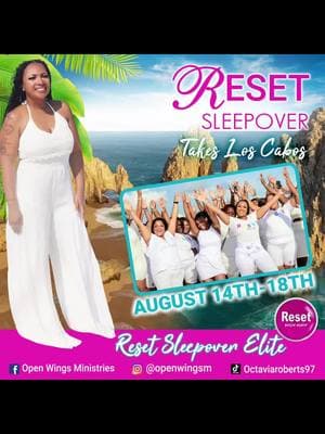 Only 25 slots available  🌟 Women of Reset: Sleepover Retreat in Los Cabos! 🌟 ✨ "This is not a turn up, but a fill up!" ✨ Get ready for a spiritual retreat like no other—a safe, uplifting space to reset, recharge, and refocus.  This journey is designed to bring you face-to-face with Sisters from all walks of life, building authentic connections and nurturing your soul. 📅 When: August 14-18th, 2025 💳 Flexible payment plans available 🌴 What to Expect: Soulful Workshops - Engage in activities to help you grow spiritually, emotionally, and mentally. Guided Meditation & Reflection - Embrace peace and clarity through daily practices. Inspiring Speakers - Hear from powerful women sharing their wisdom and experiences. Connection Circles - Bond with Sisters in an open and supportive environment. Luxury Accommodations - Enjoy the beautiful serenity of Los Cabos. Fun & Relaxation - Rejuvenate with spa moments, beach time, and mindful leisure. Authentic Connections - Build lasting relationships with women who uplift and inspire. A Spiritual Reset - Leave feeling filled, focused, and ready for your next chapter. ✨ You deserve this experience. Join us for a retreat that will nourish your mind, body, and soul. ✨ Reserve your spot today! Hope to see you there! 🌟 #reset #resetwithme #resetsleepover #fyp #resetsleepovertour 