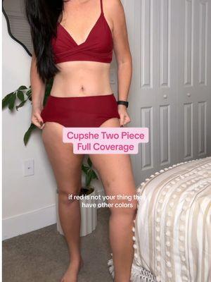 This red two piece is the cutest! @cupshe_official #cupshe #swim #swimsuit #midsize #midsizedfashion #vacation #vacationmode #springbreak #tiktokshopcreatorpicks #newyearnewme #mademyyear 