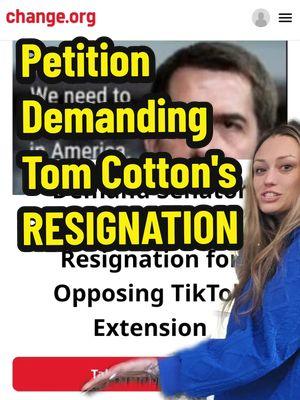 Link in my bio 🤣🤣🤣 #tiktokban #tiktok #ban #tiktokbanned #tiktokbanupdate #tomcotton #senatortomcotton #petition #pettytiktok 