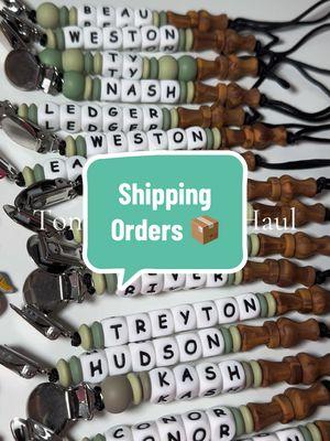 Shipping 📦 #fishingbaby #siliconebeads #pacifierclip #teether #babyboutique #huntingbaby #arkansas #teethingbaby #babyboy #babygirl 