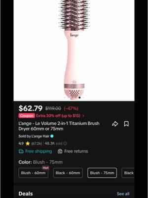 Dang that’s the cheapest I’ve seen this! It’s awesome and worth it! Grab one at this price! #lange #blowdryerbrush #tiktokshopfinds #dealsforyoudays #deals #cheap 