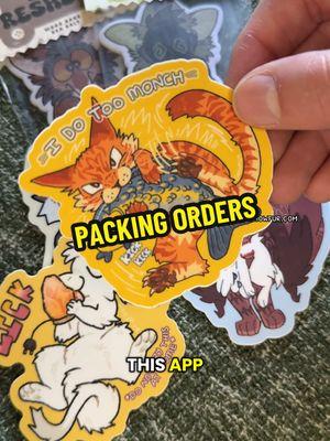 pack an order for @Breezer with me 💫 #artistontiktok #smallbiz #art #stickershop #stickers #shopsmall #furrymerch #artist #furryart #furry #stickerbusiness #airfreshener 