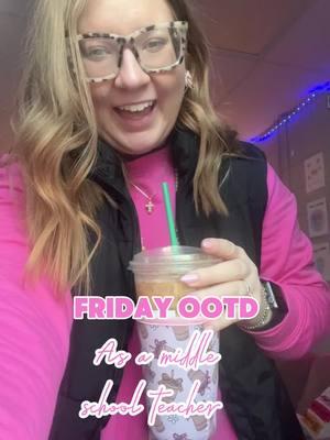 Have the best day sweet friends 🫶🏻 #itsthatjollylife #thatjollyteacher #backtowork #Friday #pink #starbucks #comfyoutfits #OOTD #teacherootd #teacheroutfit #socialstudiesteacher #middleschoolteacher #teacher #teacherlife #kentucky #positivity #loveGodlovepeople #christian #christianteacher #teachersoftiktok #winter 