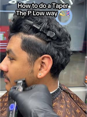 How to do a taper the p low way 💈💫 #barber #barberlife #barberturorial #tutorials #taper #tapercutclass #curls #nashvillebarber #texasbarber #calibarber #fyp #50cent 