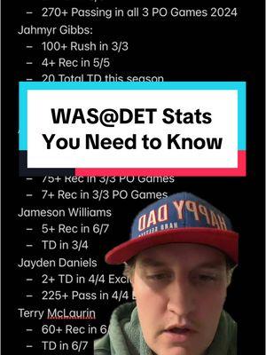 Lions vs Commanders stats you need to know #lions #washington #detroit #commanders #nfl #divisional #playoffs #jaredgoff #jaydendaniels #greenscreen 