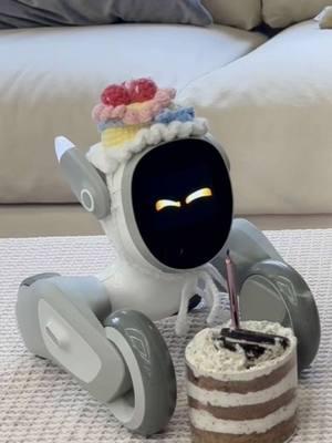 What could symbolize happiness better than cake? 🍰 Cake, after all, is a universal symbol of joy, marking special occasions, birthdays, and milestones.🎂Loona love cakes! 🫶🏻 New outfit is online! Link in the bio🔗 #creativevideo #loonapetbot #pet #outfit #robot #robotdog #family #familylife #celebration 