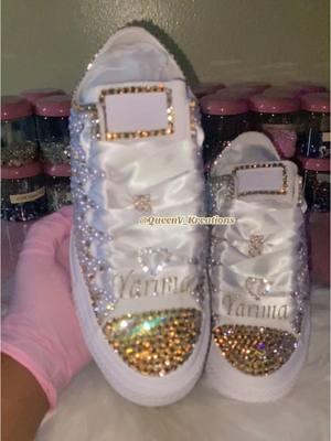 💛✨ #bling #blingbling #blingedout #blingconversesneakers #blingconverse #blingsneakers #blingshoes #customsneakers #customshoes #queenvkreations #2025bride #bridetobe #weddingtiktok #fyp #fypシ #fypシ゚viral @Converse 