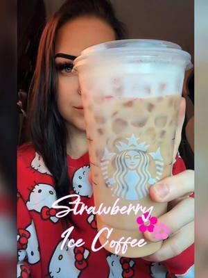 Strawberry Iced Coffee #coffee #starbucks #starbuckshack #strawberrycoffee #weightloss #zerosugar #weightlosshack #coffeehack #fyp  strawberry 