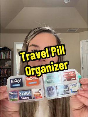 Traveling with different pills comes in handy with this organizer and these corresponding medicine labels to know which pill is which on your travels #pillorganizer #travelorganizer #traveltips #medicineorganizer #pillbox #travelpillorganizer 