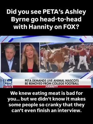 We all see what happens when @Fox News host #SeanHannity doesn’t get the answers he wants—he interrupts and cuts to commercial 😂 Maybe if he stops eating meat, he’ll have enough stamina the next time we’re on his show.