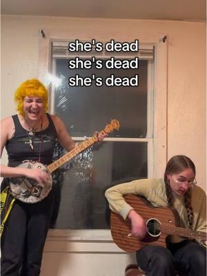 she's dead #folkpunkmusic #folkpunk #folkpunktiktok #fyp #t4t #diymusic #independentartist #banjo #banjoband #seattlemusic #seattleband #sisterwives #bandontour #tiktokban 