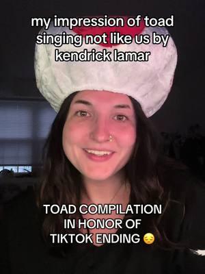 going to start posting all of these to yt, they’re also all on ig 🫶🏼🥰 thank you for supporting me being ridiculous online! #toad #toadimpression #toadtok #toadmemes #impression #kendricklamar #notlikeus #guess #billieeilish #charlixcx #chappellroan #highschoolmusical #breakingfree #brat #365 #goodluckbabe #symphony 