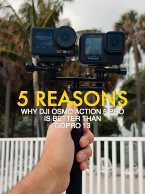 5 reasons why @DJI Osmo Action 5 Pro is better than GoPro 13 😤🎥 I tested these two cameras during my visit to Miami. I shot a lot of footage and tested the cameras in different scenarios, and here's why I think @DJI Official Osmo Action is a better option! 😎 #dji #djiosmoaction5pro #goprohero13 #gopro #actioncamera #filmmaking #djiosmoaction5 #cameragear #djicamera 